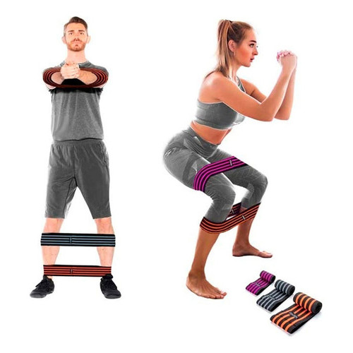 Kit Mini Band Elástico Hip Band Pro 3 Peças Hidrolight