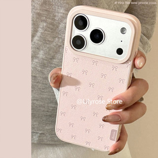 Capa De Couro Com Laço Rosa Para iPhone 17ProMax 17Po 17 16ProMax 16Pro 16 15ProMax 15Pro 15 14ProMax 14Pro 14 13ProMax em Oferta na Shopee