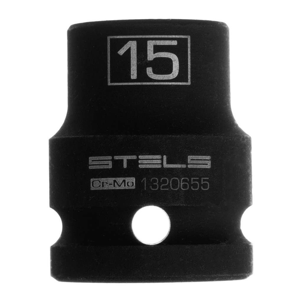 SOQUETE DE IMPACTO ENCAIXE 1/2POL SEXTAVADO 15MM, 1PC STELS