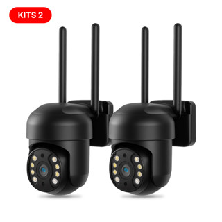 Kits 2 Câmera Segurança inteligente IP66 Wifi hd 1080p Yousee App Antena Dupla em Oferta na Shopee