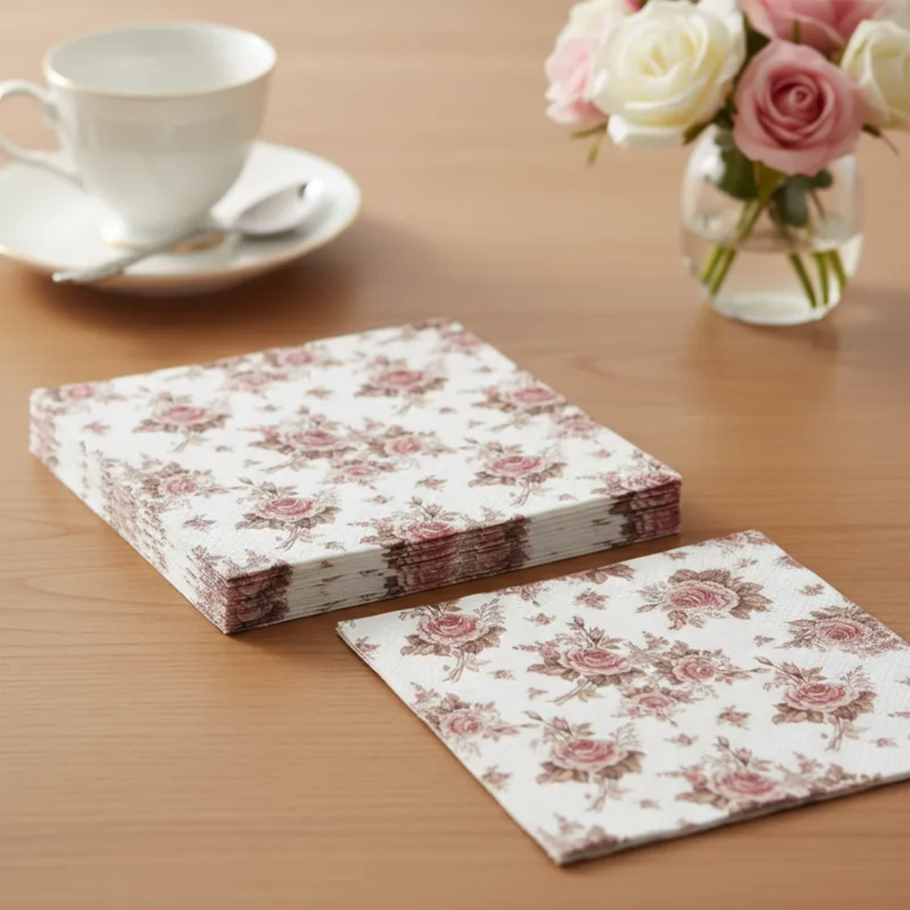 Kit de 8 Guardanapos Decorados Florais para Decoupage e Artesanato em Oferta na Shopee