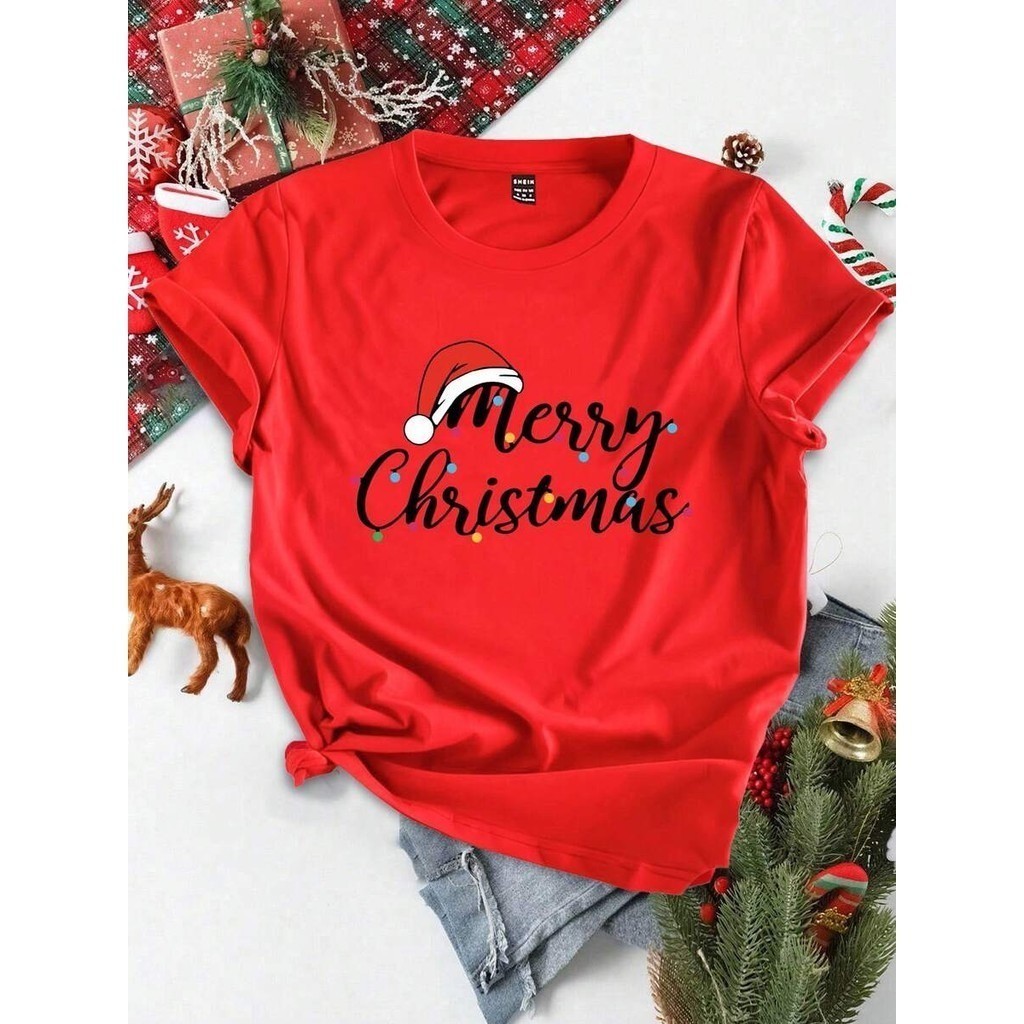 Camiseta Camisa 30.1 Basica Natalina Unissex  Estampa Merry Christmas Criativa Premium Estampa De Natal Blusa Premium En