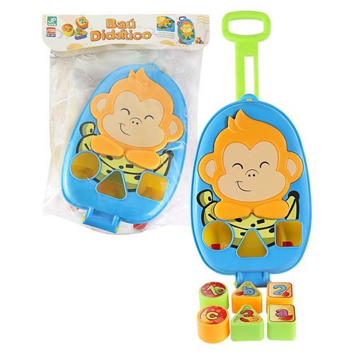 Brinquedo Educativo Interativo Baú Didático Macaquinho Infantil Desenvolvimento Criativo