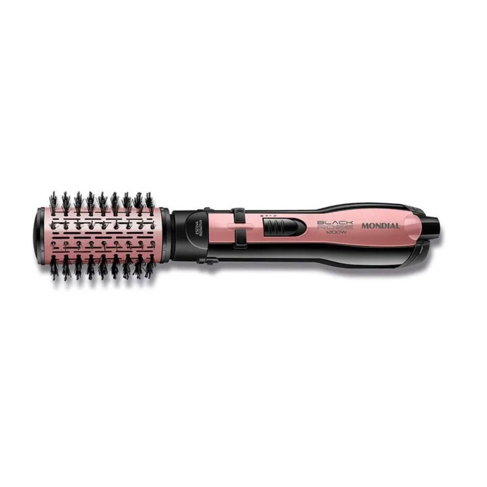 Escova Rotativa Mondial Black Rose Line Motorizada 1200W Preto/Rosé 220V - ER-10