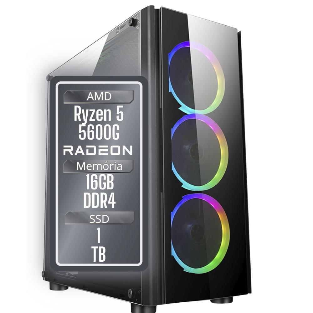 PC Gamer 3Green Winner, AMD Ryzen 5 5600GT, 16GB DDR4, SSD 1TB, Gráficos Radeon VEGA, Fonte 500W - GSW-24008