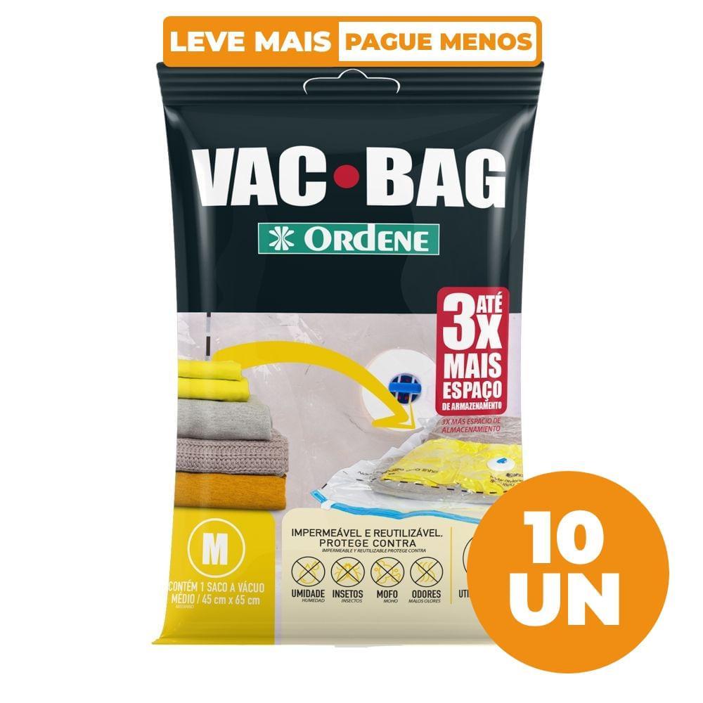 Kit 10 Sacos a Vácuo Organizador Médio Transparente 45x65cm Vac Bag Ordene