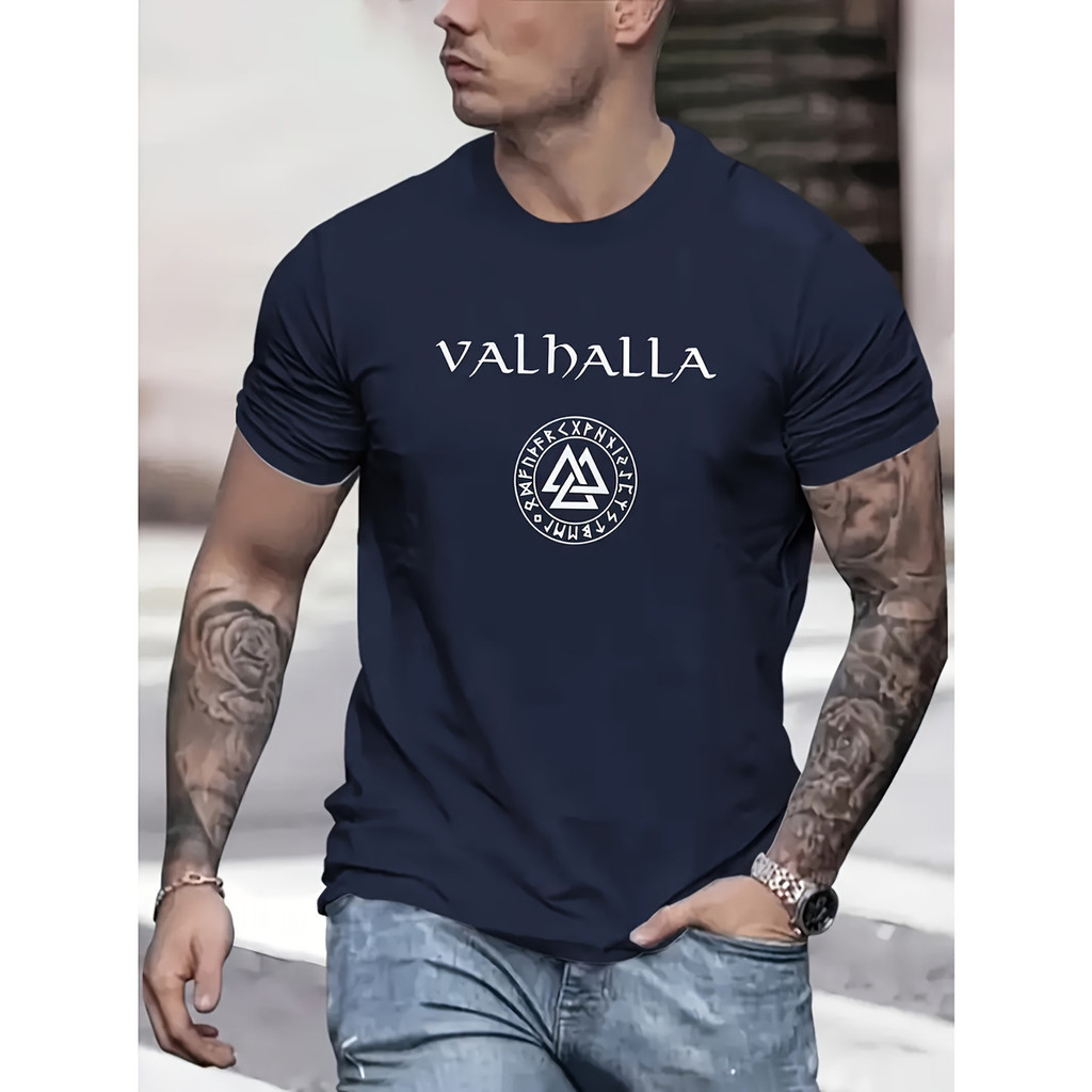 Camiseta Masculina Viking Valhalla 100% Algodão Premium Moda