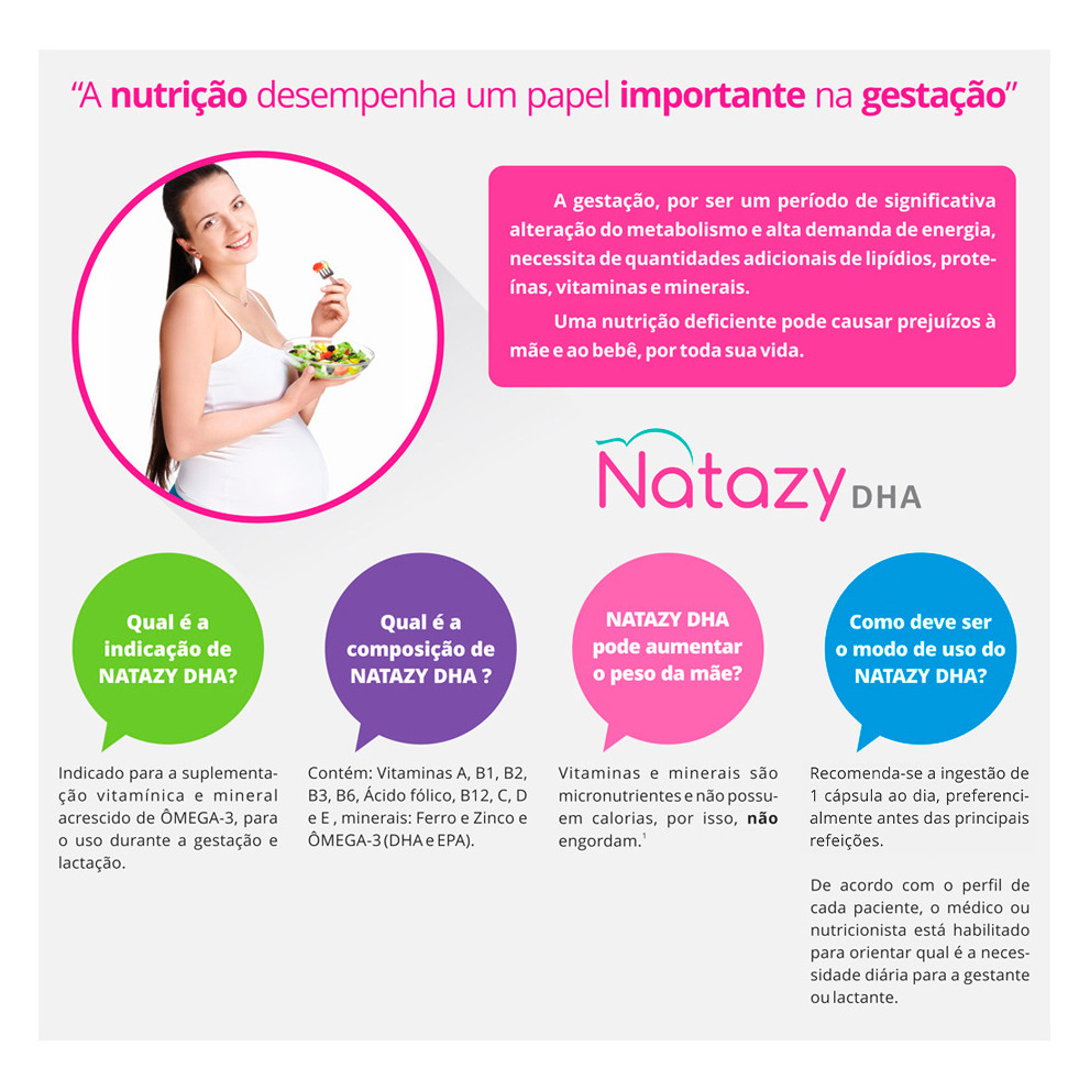 Polivitamínico Natazy Dha 30 Cápsulas Gestação E Amamentação
