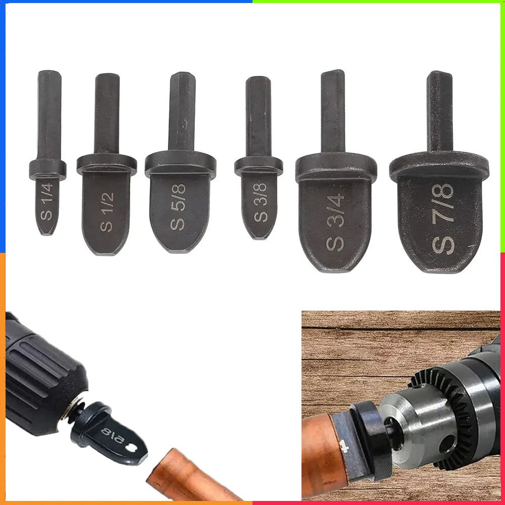 Conjunto de 6 peças de broca elétrica expansor de tubo de cobre triângulo haste expansor de tubo de cobre expansor de tu