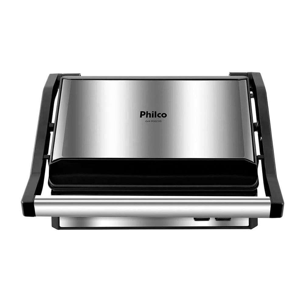 Grill Sanduicheira Inox Antiaderente 180 Graus Coletor Gordura 1000W 220V em Oferta na Shopee