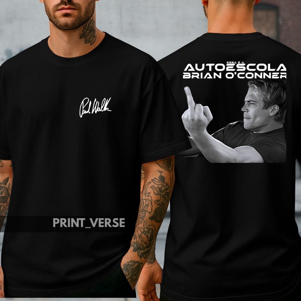 Camiseta Unissex Zueira Auto Escola Brian O'conner Piloto Engraçada Comédia Paul Walker em Oferta na Shopee