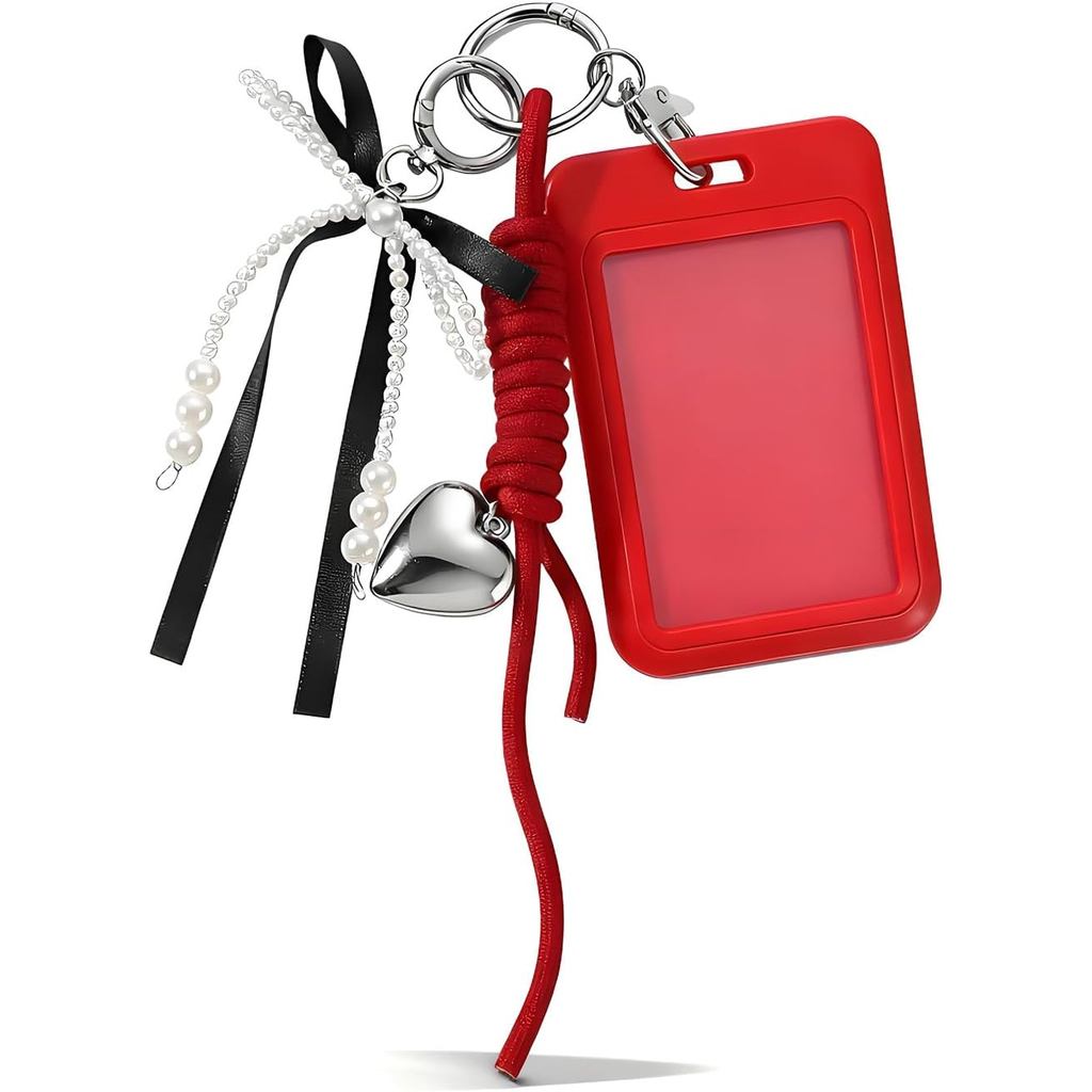 Kawaii Titular Do Cartão Chaveiro Kpop Photocard Bonito Arco Saco Bolsa Encantos Para Bolsas Corda Acessórios Mulher