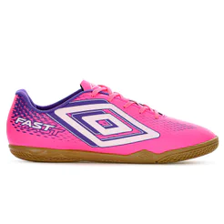 Chuteira Umbro Futsal Fast II Rosa Roxo e Branco - Masculino