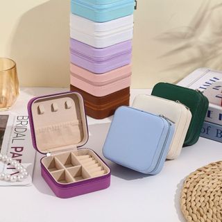 Kit 1-5pcs  Mini Porta Joia De Bolsa Para Viagem Portátil/Caixa De Armazenamento/Bolsa/Anel/Colar