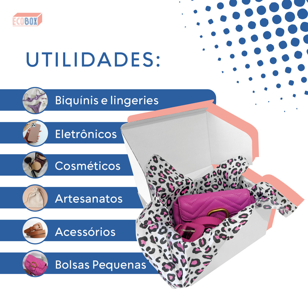 Kit Caixas de Papelão Branca 21,5x14,5x11,5cm Para E-Commerce Cosméticos Roupas Eletrônicos