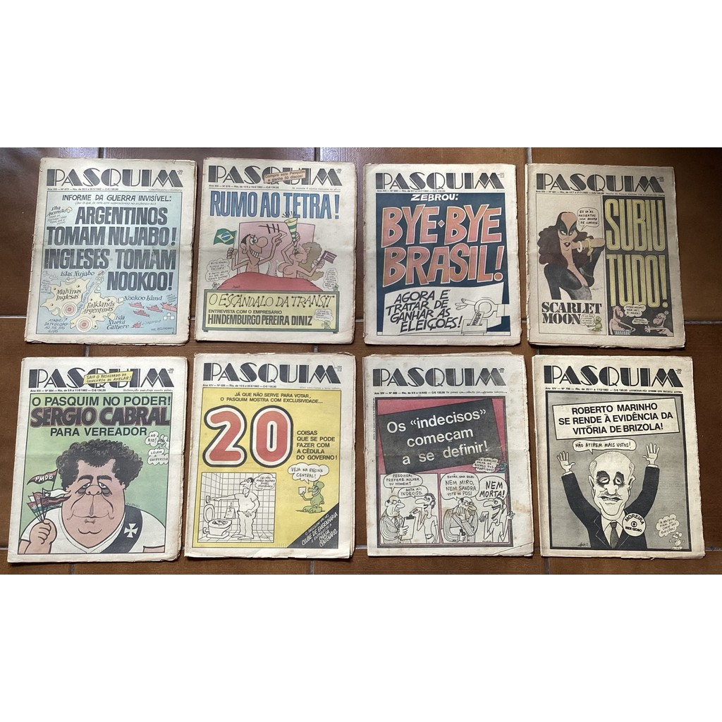 Jornal Pasquim - Kit com 8 edições: 673, 676, 680, 681, 684, 686, 689, 700 de Pasquim