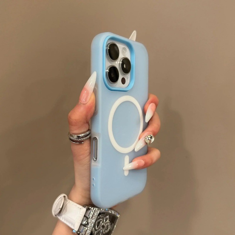 Capa Magnética Capinha Para iPhone 16 15 14 Plus 13 12 Pro Max 2 Em 1 Carga Sem Fio Fosco Silicone em Oferta na Shopee