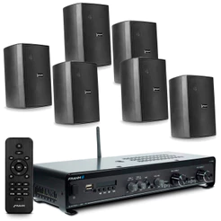 Kit Som Ambiente Frahm Slim 2700 + 6 Caixas PS200 P/ Academias Potência De Saída Rms 160 W