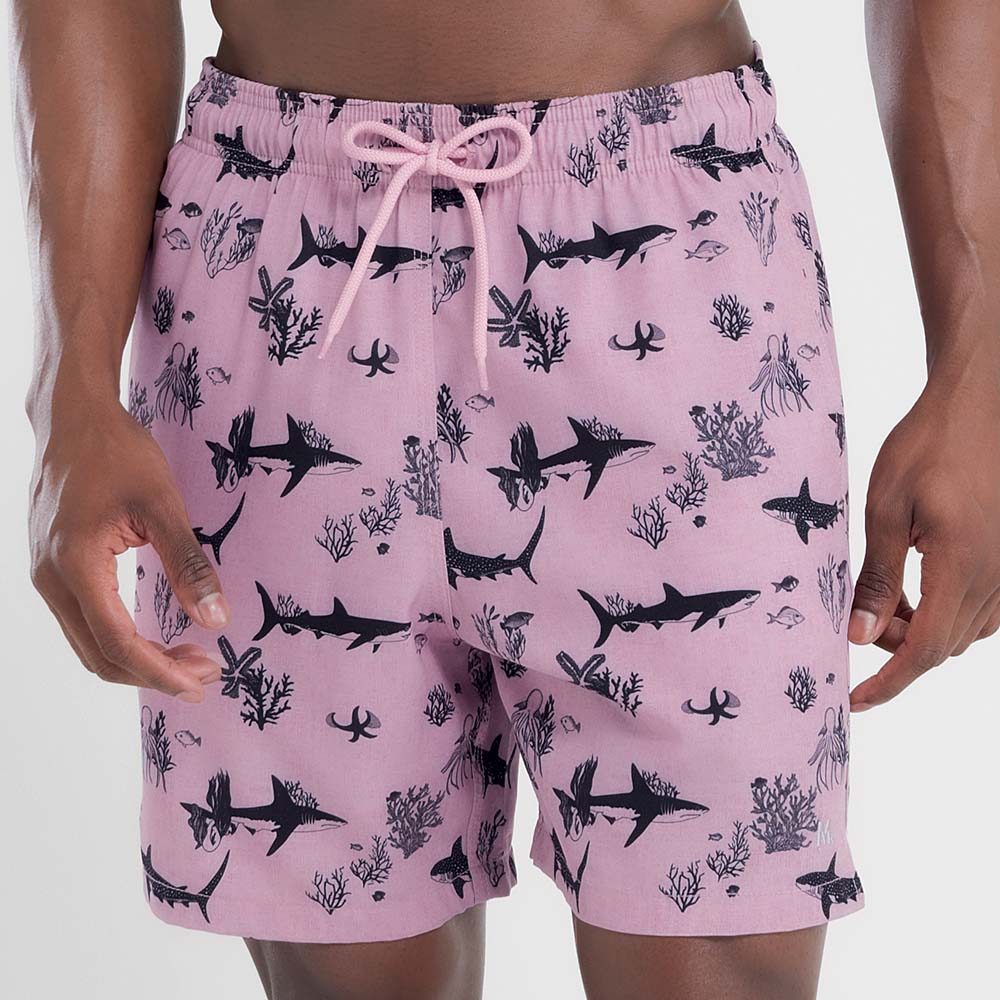 SHORTS ELASTANO ESTAMPADO OCEAN ANIMALS em Oferta na Shopee