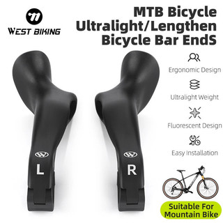 WEST BIKING Extensões de Guidão MTB Ergonômicas 22.2mm Universais para Bicicleta de Montanha Ultralight em Fibra de Nylo