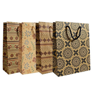 12 Sacolas Kraft Para Presente 24x18x7cm Decoradas sortido em Oferta na Shopee
