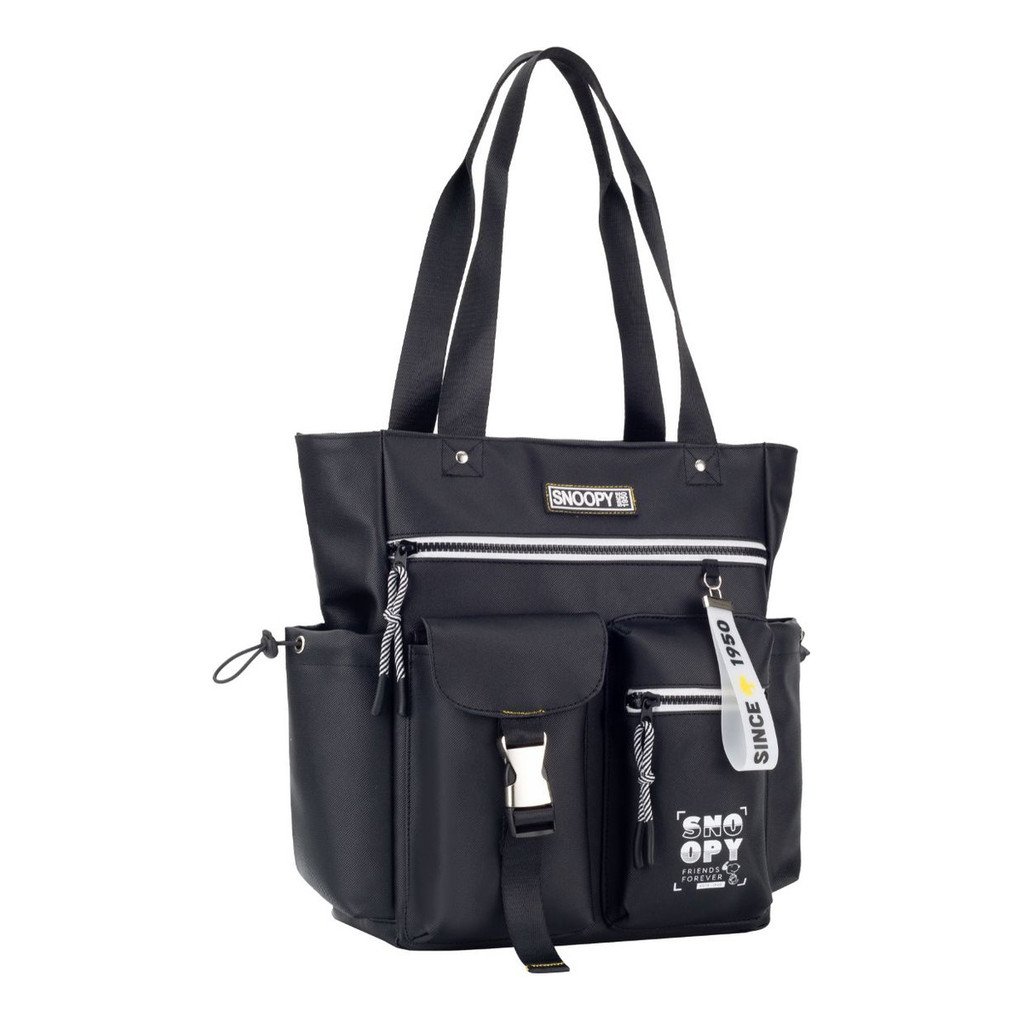 Bolsa Snoopy G Estilo Tote Bag Sp25005 - Semax Cor Preto