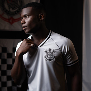 Camisa Corinthians Raglan Dry Branca Masculina Oficial em Oferta na Shopee