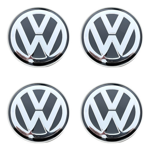 Kit Calota Calotinha Centro Tampa Roda Vaska Volkswagen 60mm