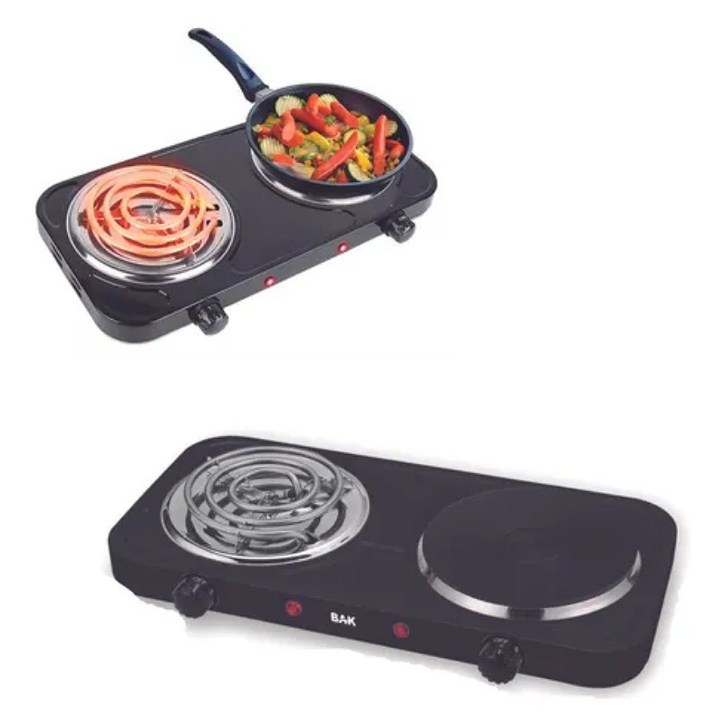 Fogão Elétrico 2 Bocas Cooktop Indução 2000W Preto 110V E 220V