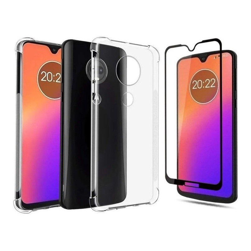 Capa Case Capinha Anti Impacto Para Moto G7 G7 Plus + Película 3D Vidro Temperado