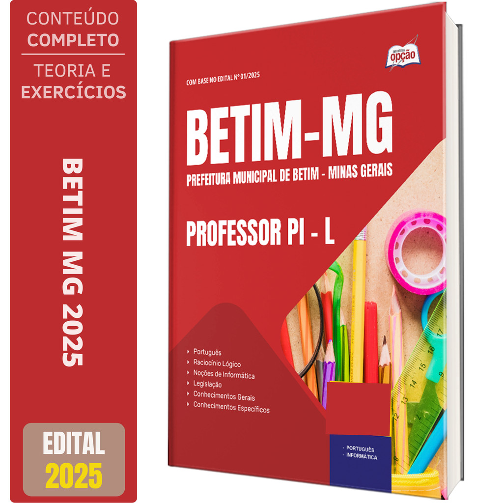 Apostila Prefeitura de Betim MG 2025 - Professor PI - L