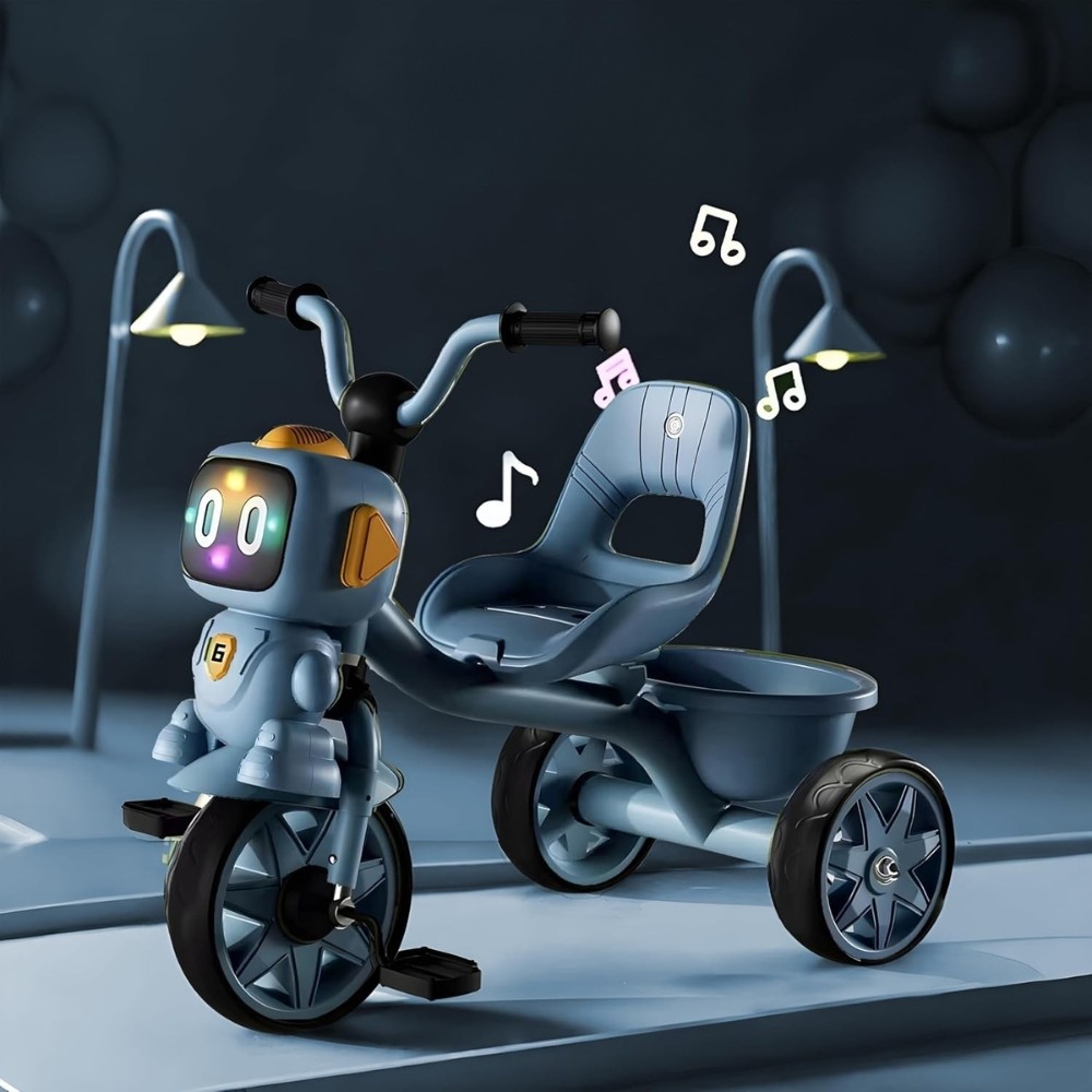 Triciclo Infantil com Painel de Robô e Pedal Deend