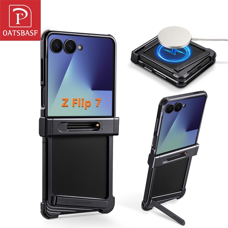 OATSBASF Capa Protetora De Airbag De Metal Com Suporte Para Samsung Galaxy Z Fli