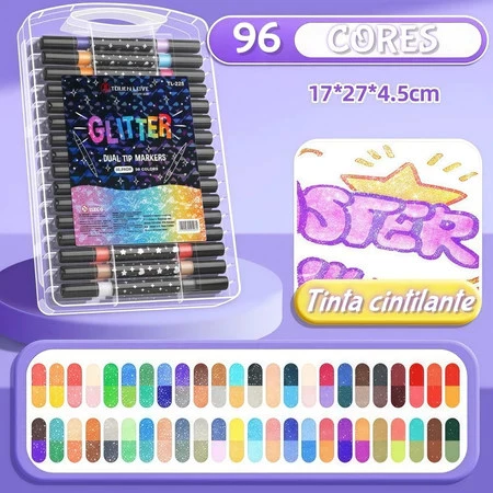 Brilhe com Canetas Glitter - 80% OFF! ✨