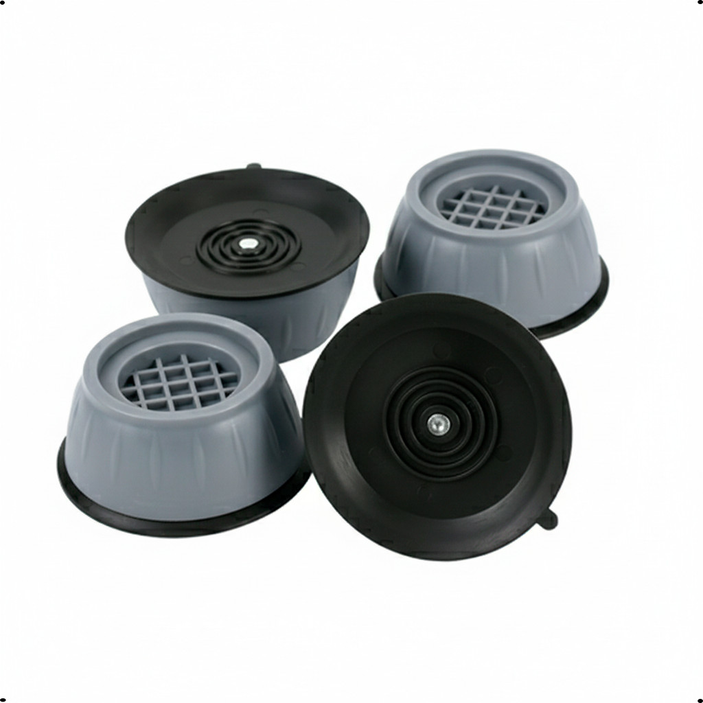 Kit 4 Suportes de Pé Plástico Antiderrapante para Máquina de Lavar Geladeira Fogao Calço Cozinha