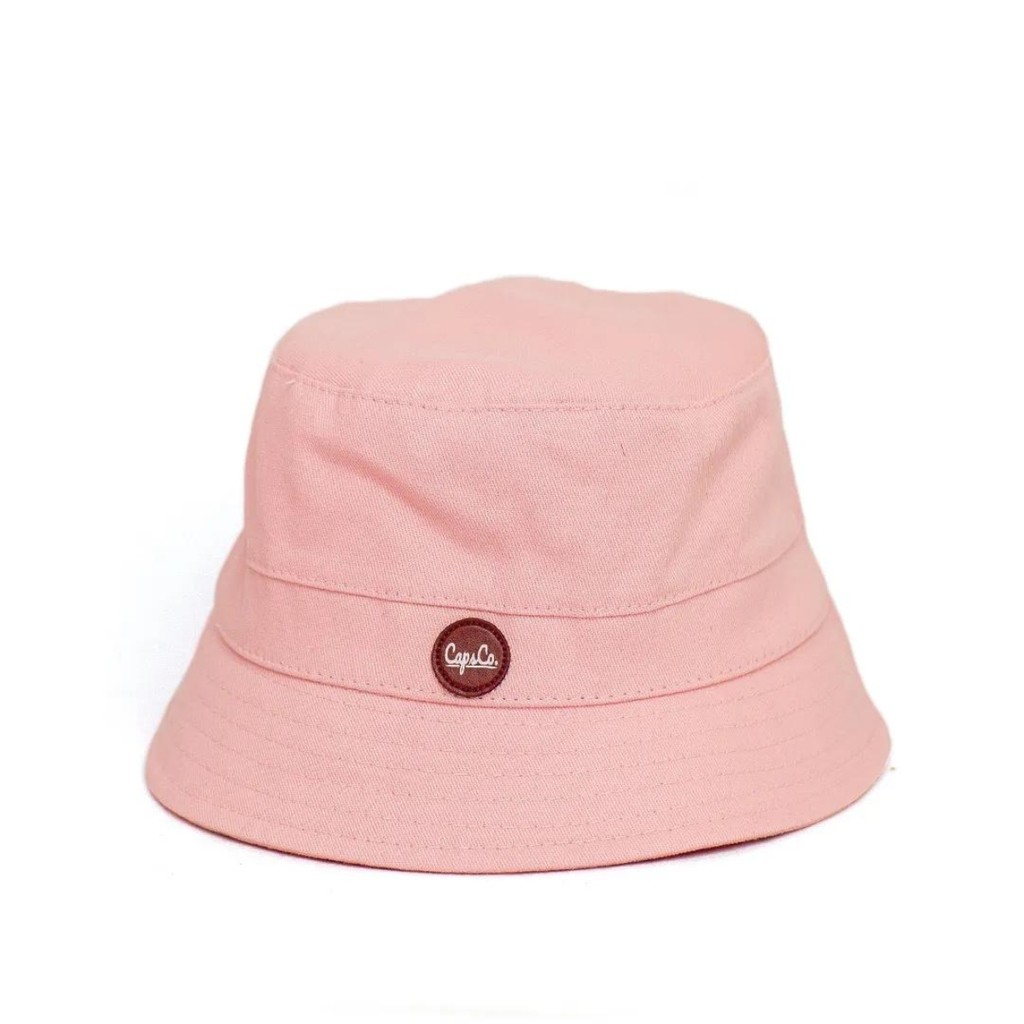 Chapéu Bucket Hat Caps Co Patch Logo New Cap Rosa em Oferta na Shopee