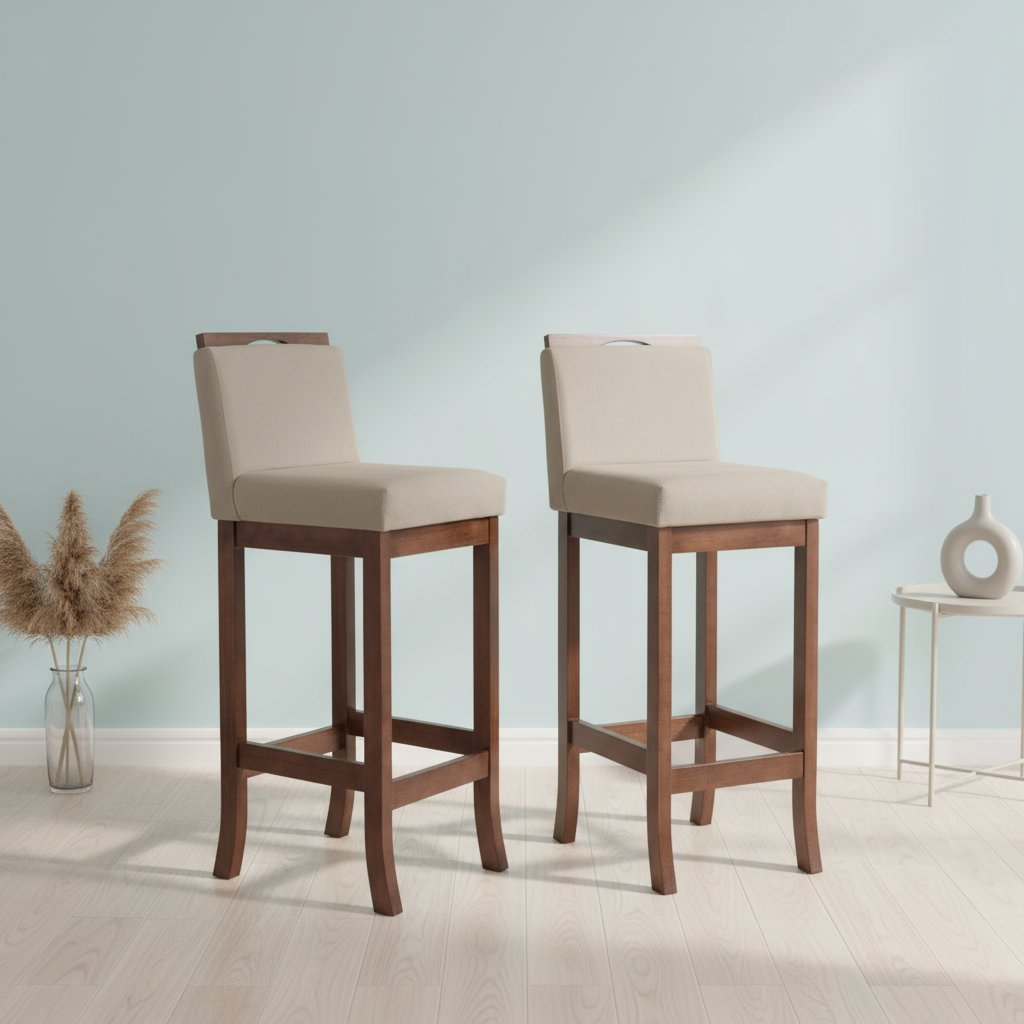 Kit 2 Banqueta Alta em Madeira Maciça 2 em Oferta na Shopee