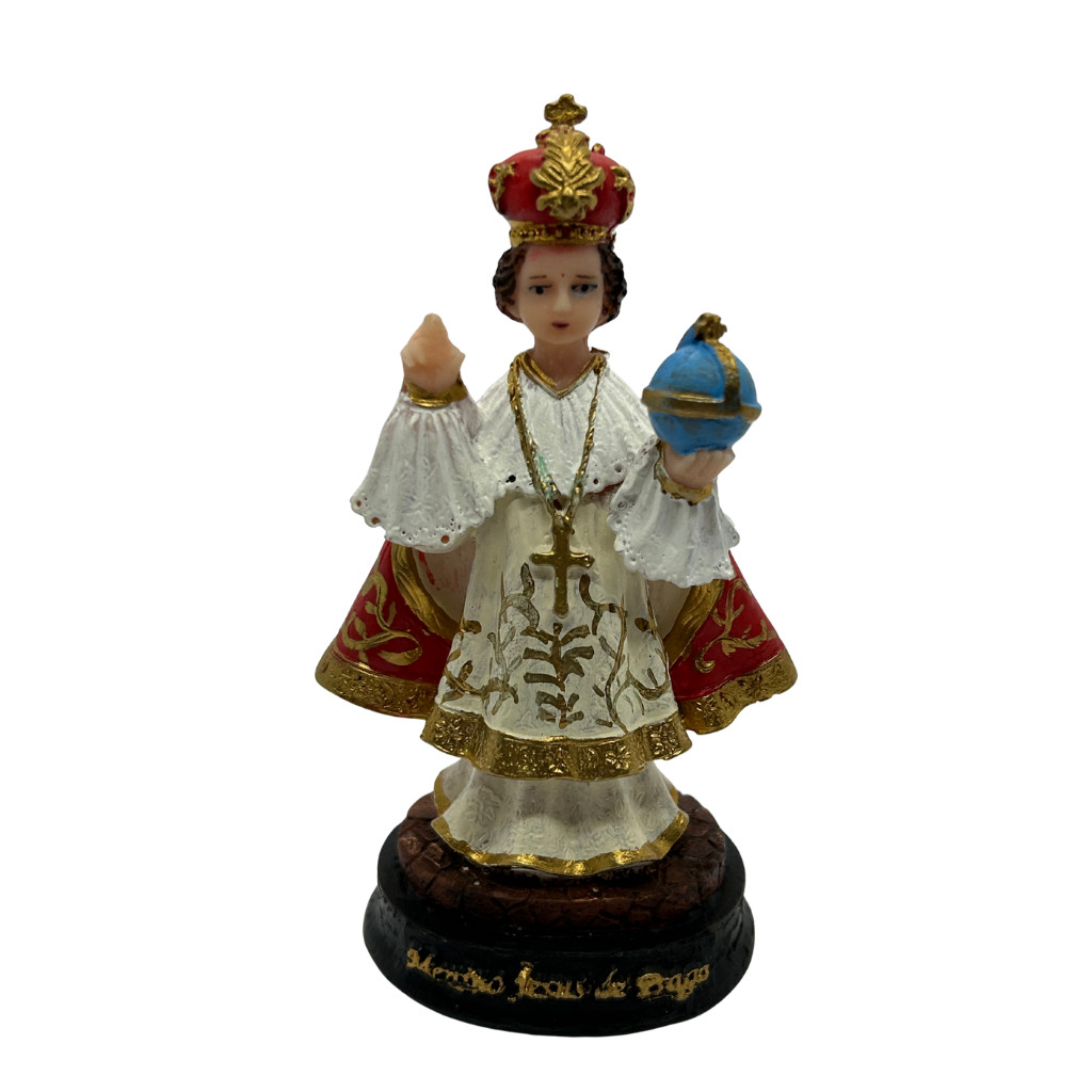 Imagem do Menino Jesus de Praga em Resina Nacional - 11,5cm