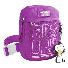 Bolsa Snoopy Shoulder Bag Bolsa Transversal  Moderna Lilás Desenho Do Tecido Liso