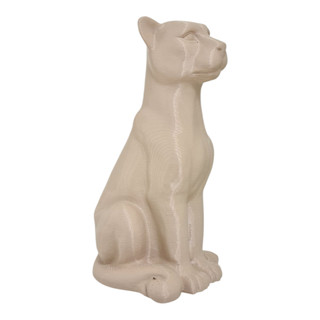Estátua Pantera Sentada 18cm | Decoração Felina Clean | Animal Decor Moderno
