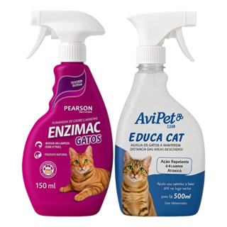 Enzimac 500ml Gatos + AviPet Clean 500ml Kit Higiene Completa em Oferta na Shopee