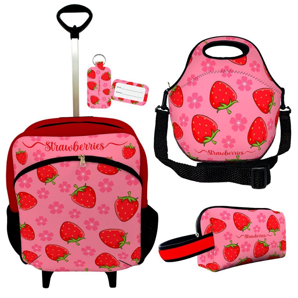 Kit Escolar Premium com Mochila c/ Rodinhas + Lancheira + Necessaire Plus - Coleção 2025 ISOPRENE