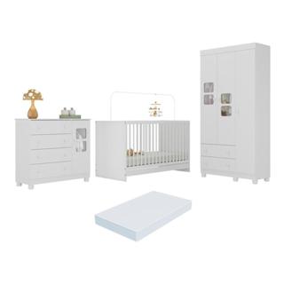 Quarto de Bebê Completo com Berço 3 em 1 com Colchão Incluso Sol Multimóveis MP4542 em Oferta na Shopee
