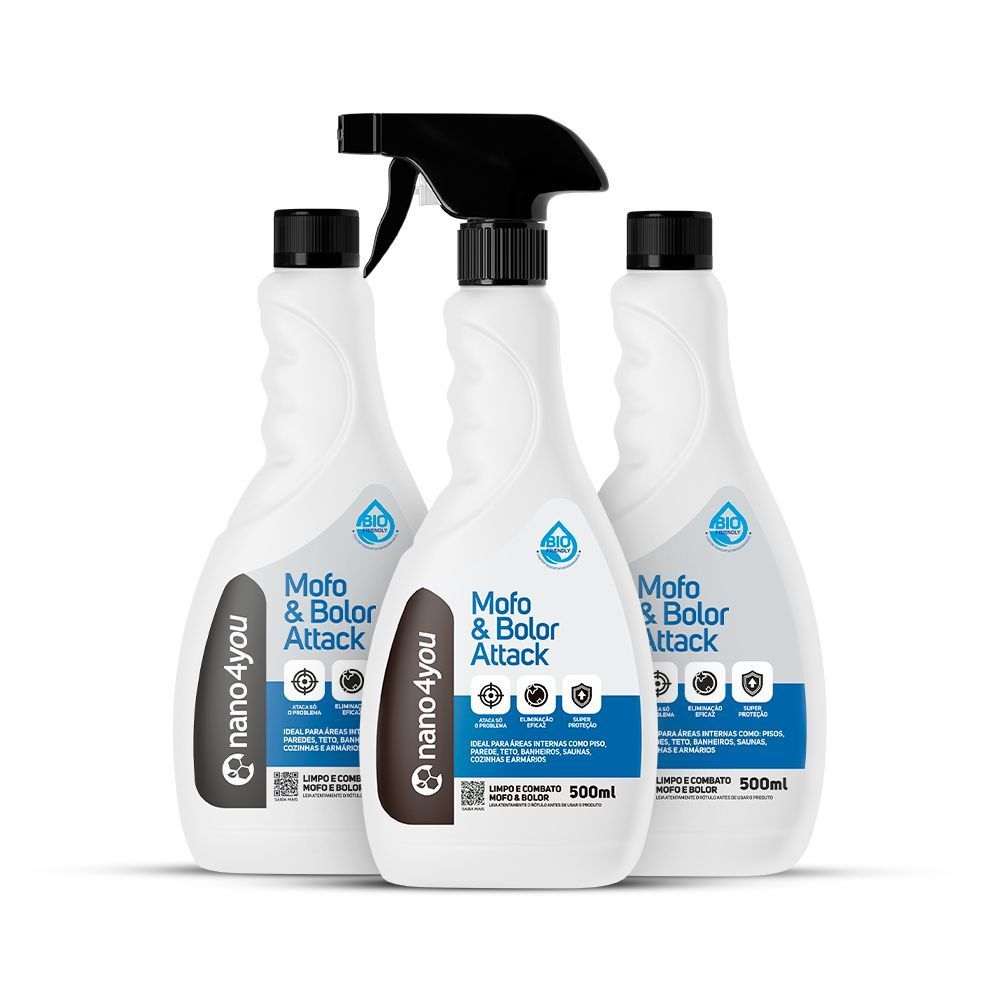 Kit Limpa Mofo e Bolor Limpeza Preventiva 500ml nano4you Anti Mofo
