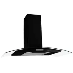 Coifa De Parede 90cm Vidro Curvo Duto Slim Fogatti Black 110V