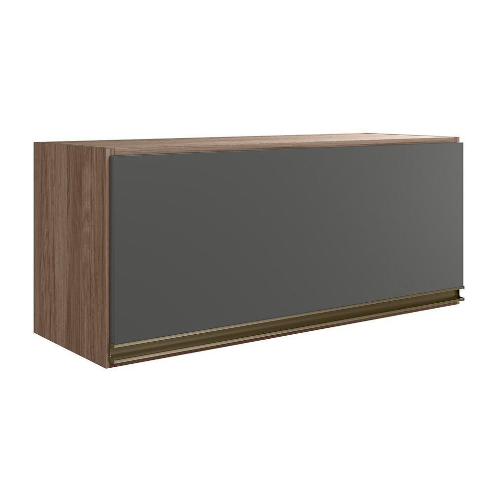 Armario Aereo Basc Mdf 80 Cm Kali 16341 Carvalho Toq Chumbo Nicioli Carvalho Toq Chumbo