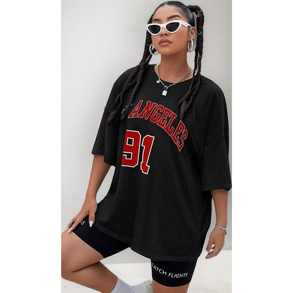 Camiseta Feminina Oversized Los Angeles Streetwear Skatista