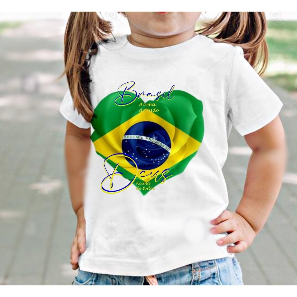 Camiseta camisa blusa infantil do Brasil, borboleta,Leão Coração Jesus