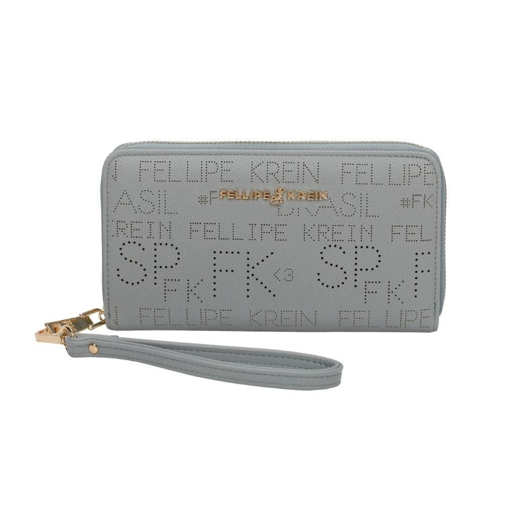 Carteira Ziper Grande Fellipe Krein Ss23 Fk652 - Azul Claro