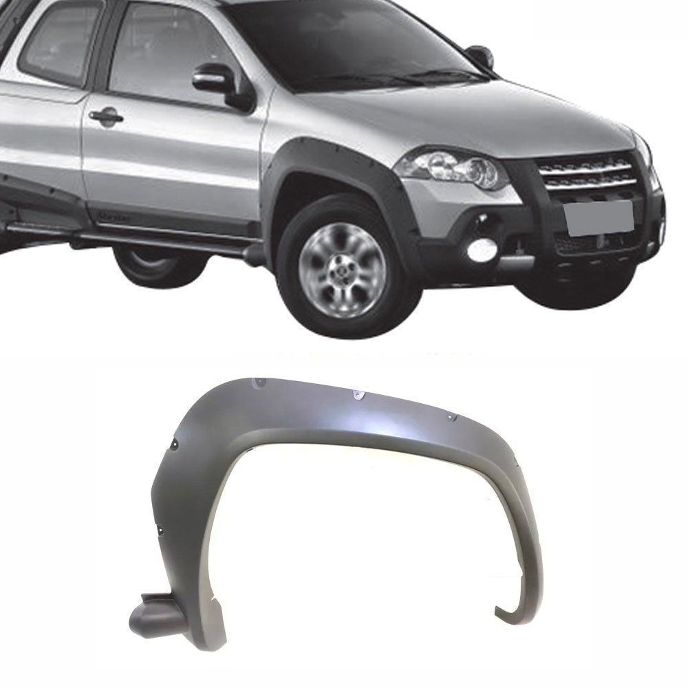 Moldura Paralama Fiat Strada Adventure Locker 2008 Até 2012 Dianteiro Cinza Lado Direito Passageiro